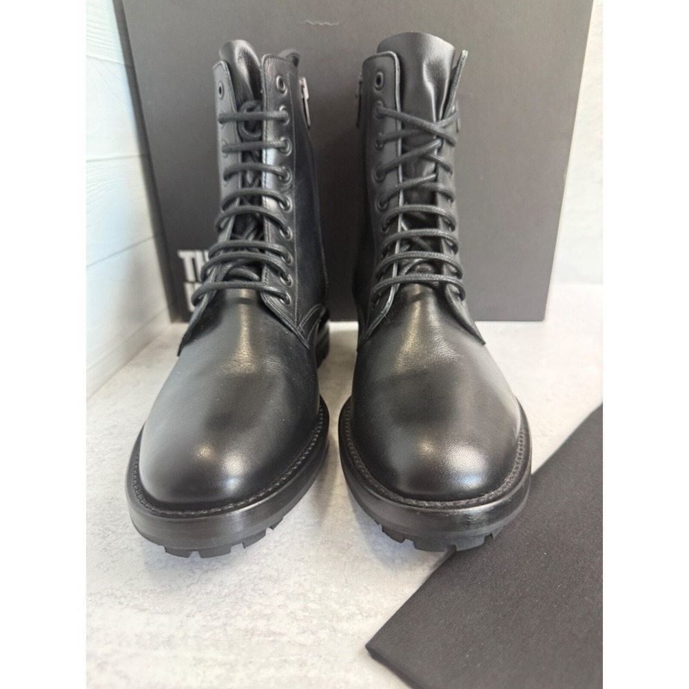 The Kooples Men's Ranger Black Leather Lace-Up Combat Boots Zippers FR 41/US 7 - Picture 6 of 16